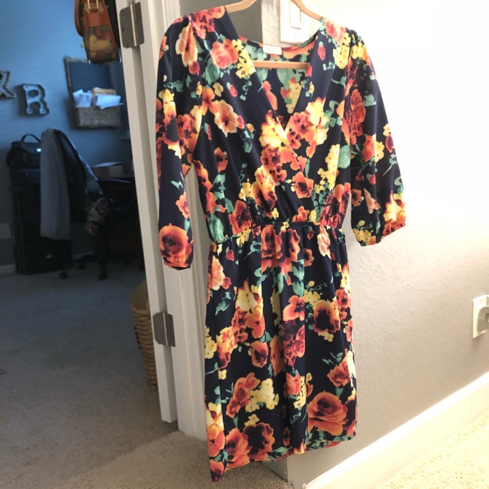 Navy floral dress